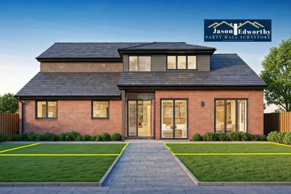 Home extension focusing on boundary line Richmond upon Thames